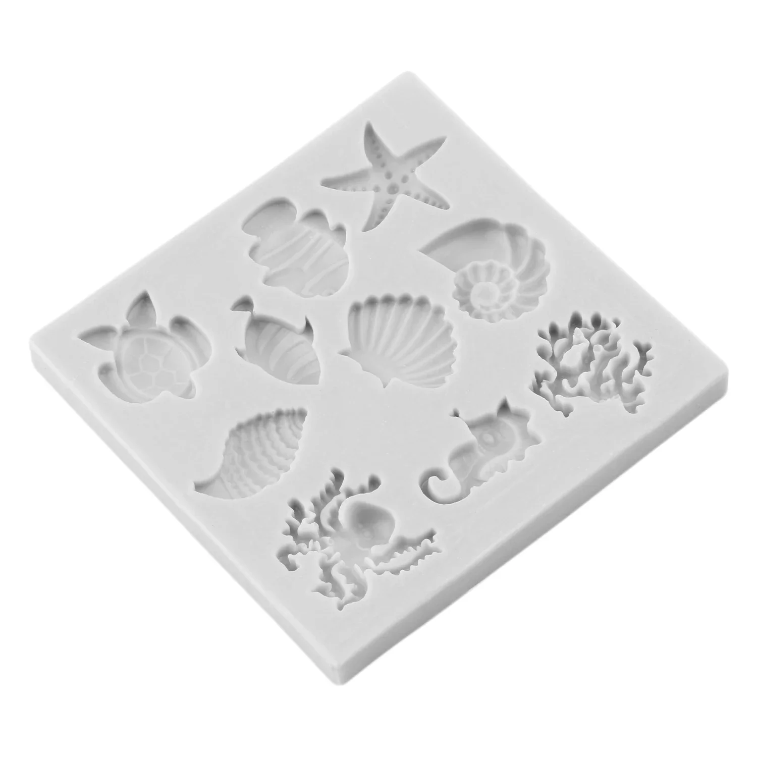 Sea Animal Silicone Molds Ocean Shark Fondant Mold Cake Decorating Tools Shell Starfish Octopus Turtle Chocolate Candy Moulds