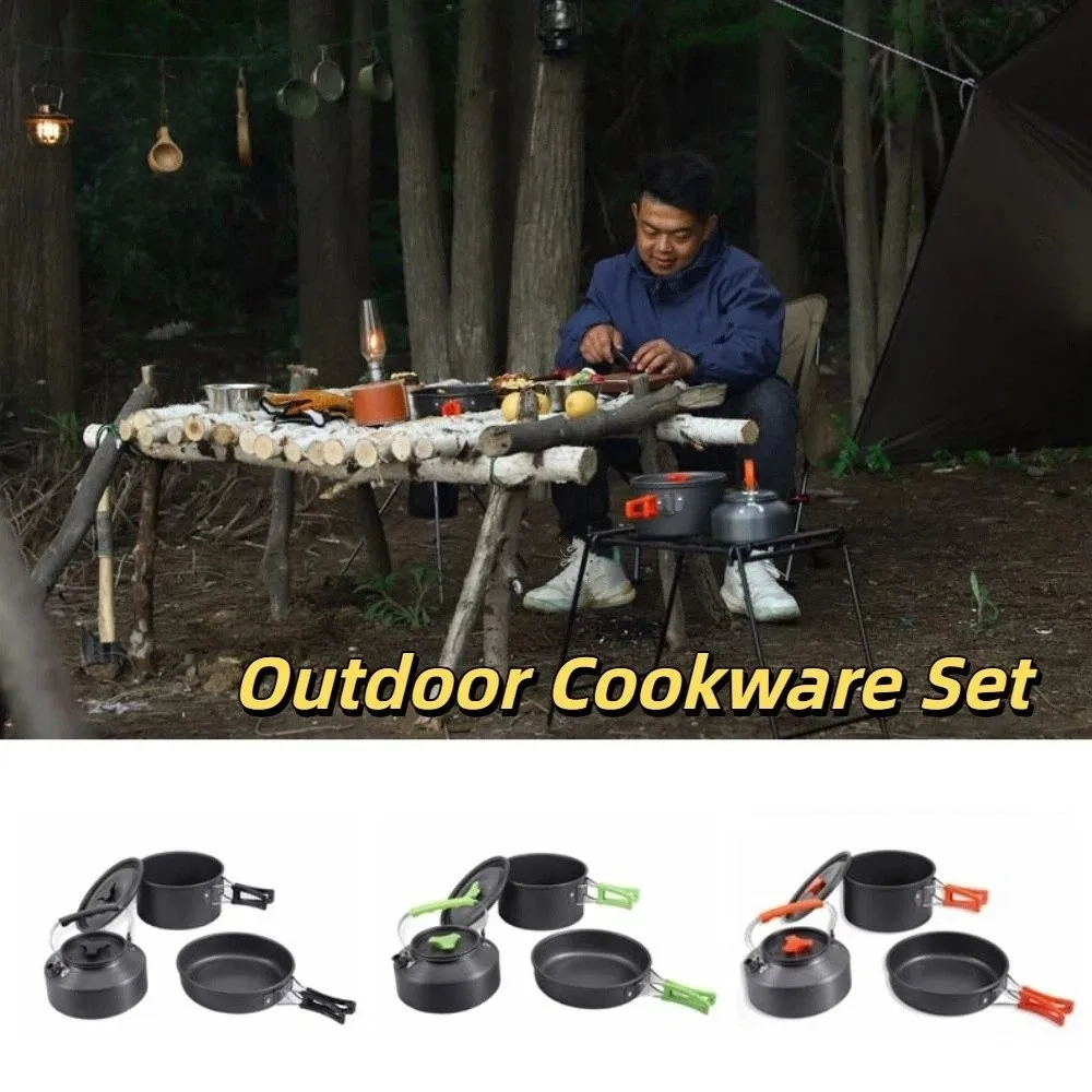 

Комбинированный чайник, посуда для кемпинга, чайник, сковорода, набор уличной посуды, термостойкий многоразовый набор горшков для пикника, кофейник