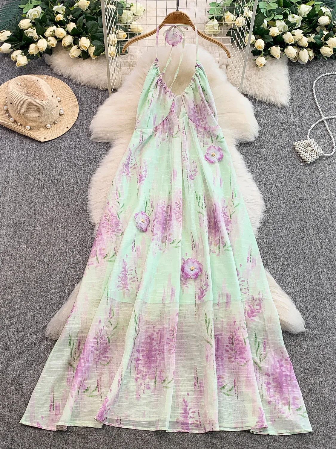 Ele v-ne ter Dr femmes vacances Sle imprimé t-shirt dimensionnel belle jupe de fée Unique trajet taille haute