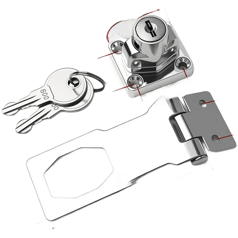 Stainless Steel No Drill Lock Plate for Cabinet Doors Drawers Sliding Doors Cold Rolled Steel Security Latch Silver Black