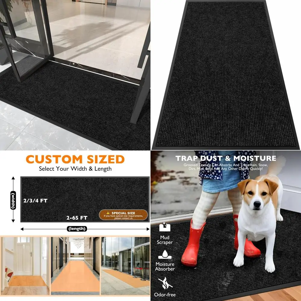 سجادة أرضية مدخل كبيرة شديدة التحمل للاستخدام الداخلي والخارجي، 3 أقدام في 9 أقدام، سجادة صياد الأوساخ من الدرجة التجارية #1