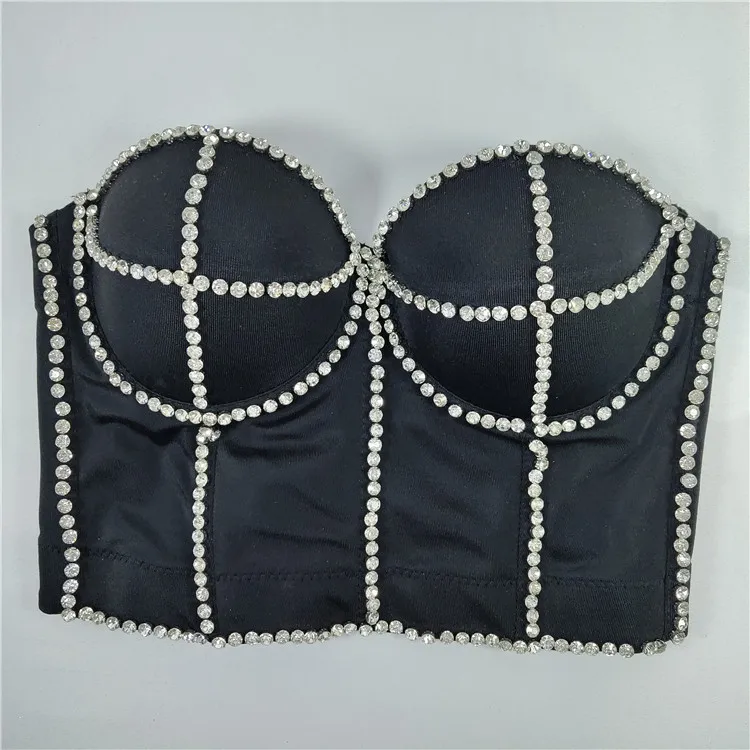 

Nightclub Sexy New European and American Tube Top Korean Style Personalized Shoulder Strap Small Sling Short Beaded Camisole