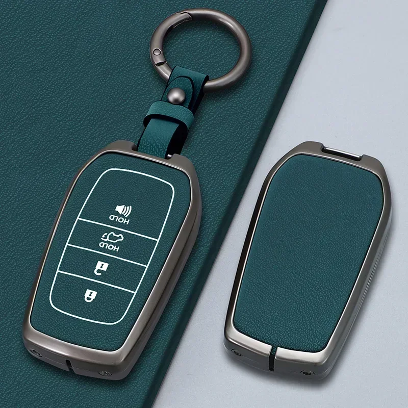 

Car Zinc Alloy Leather Key Case Metal Case Chave Toyota GR 86 Supra Yaris RAV4 Prius Corolla C-HR Camry Auris Chaveiro Do Carro