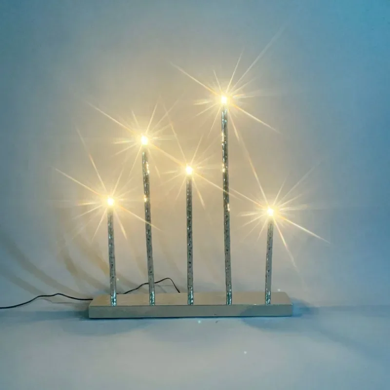 Nordic industrial style modern forged wrought iron E10 Christmas light/western restaurant banquet hall villa restaurant candle
