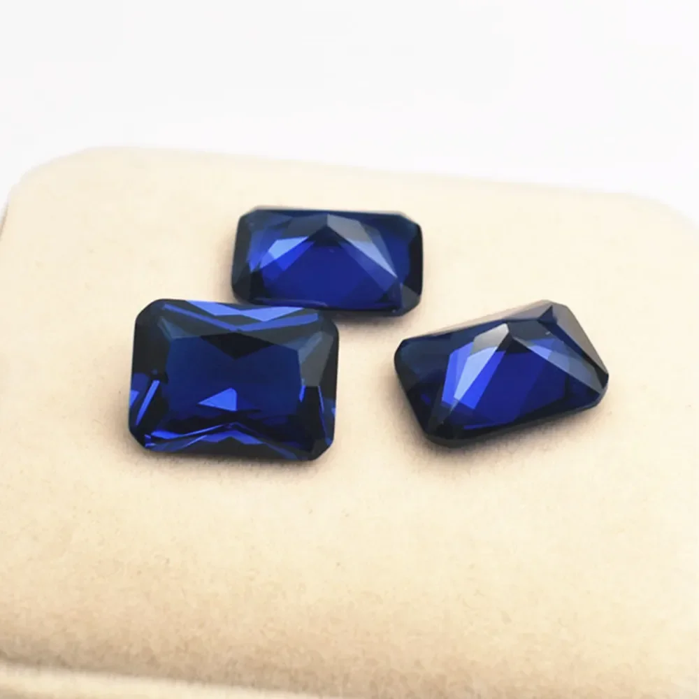 High Quality Blue Spinel Rectangle Faceted Gemstone Radiant Cut Vivid Blue Spinel Suitable for Wax Casting
