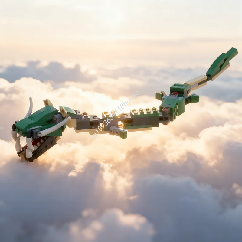 

118 шт. MOC Creator 3 1 модель китайского дракона, строительные игрушки, блоки, строительные DIY, креативные рождественские подарки, идея, образование