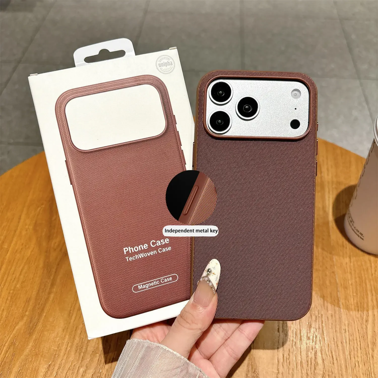 Luxuriöse Offizielle Technologie-Gewebehülle mit Magnetfunktion für iPhone 18 17 16 15 14 13 Pro Max, für Magsafe, Technisches Gewebe, Original-Cover