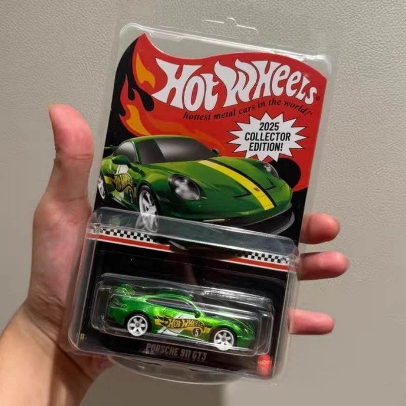 In Stock 1/64 New Hot Wheels 2025 Collector Edition Red Line Car Model Porsche 911 Gt3 Collectible Desk Ornaments Boy Toys view 3