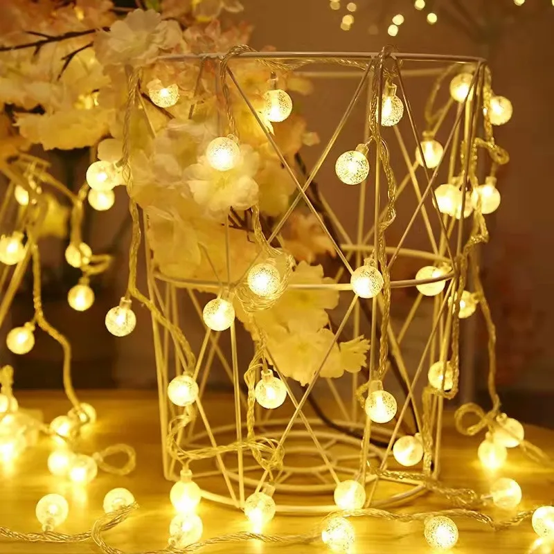 3M LED Mini Light String Crystal Ball Battery Outdoor Garden Camping Light String Waterproof Garland Light Ramadan Decorations