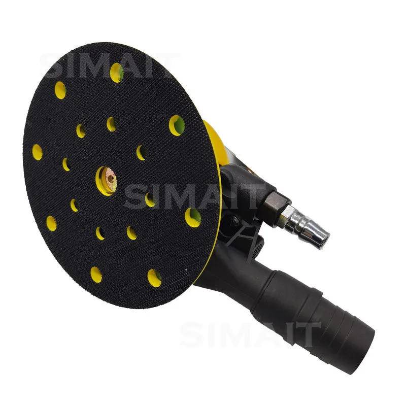 5 Inch Pneumatic Grinder, Industrial Round Dry Mill 6 Inch 17 Hole Vacuum Grinder, Manual Sandpaper Machine