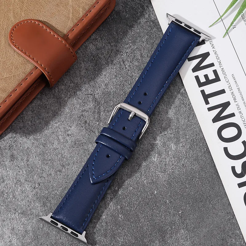 Lederarmband für Apple Watch Band 44 mm 40 45 41 38 46 42 mm Sportarmband Armband iWatch Serie 10 9 8 7 6 5 4 Ultra 2 49 mm