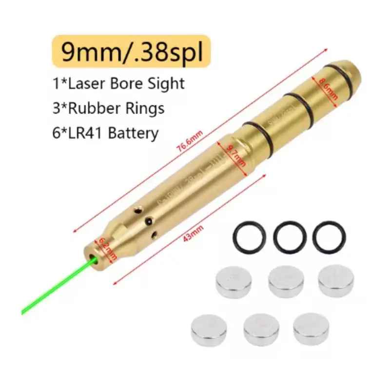 Red Laser Boresighter 7.62 9mm .38spl .223 .177 22LR Cal Training Bullets Hunting Handgun Bore Sight Shotgun