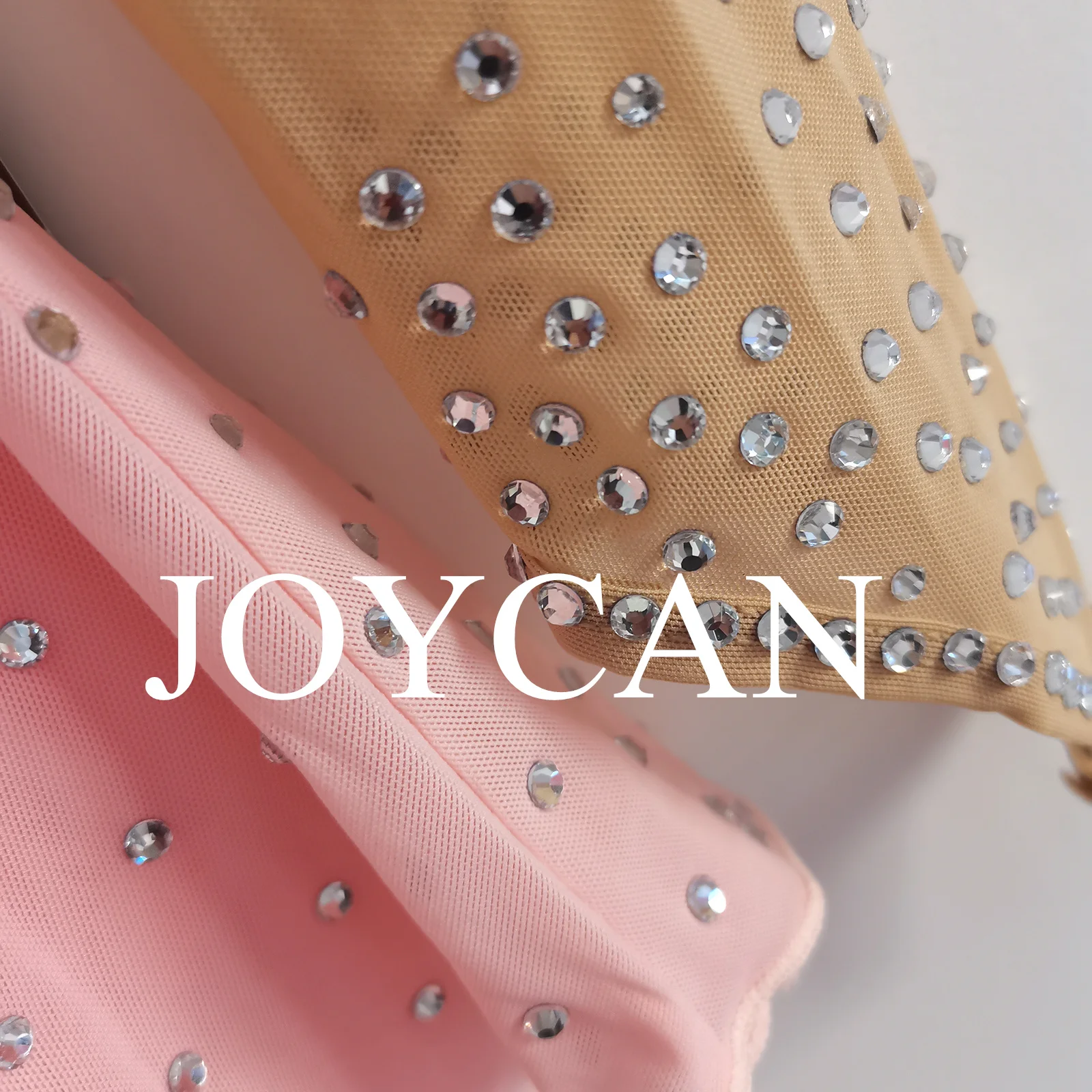 JoyCan Eiskunstlaufkleid für Mädchen, rosa Spandex, dehnbar, Wettkampf-Tanzkleidung, individuell gestaltet