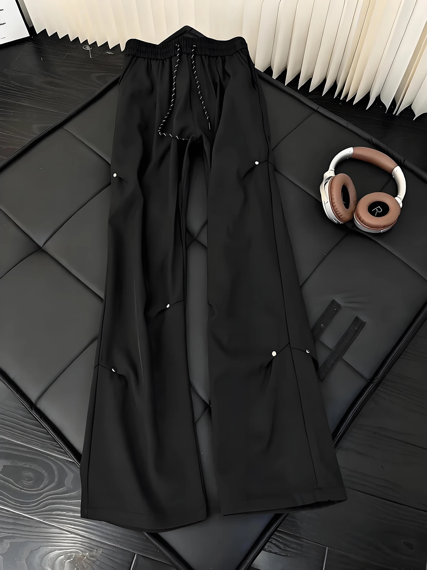 

Мужские брюки Bla Ice Silk Workwear: весенне-летние, плиссированные, слегка расклешенные, прямые, с эффектом драпировки, премиум-класса, повседневные