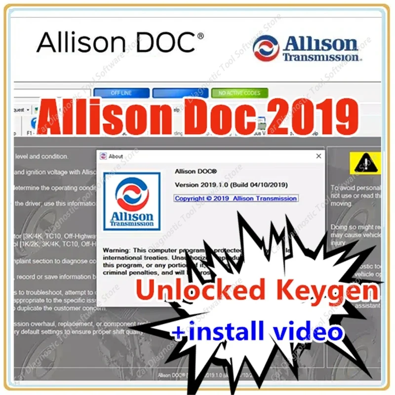FOR Allison DOC 2019 + Keygen +GEN5 File Transmission PC-Service Tool Can Work for NEXIQ Tool Support Remote Installation