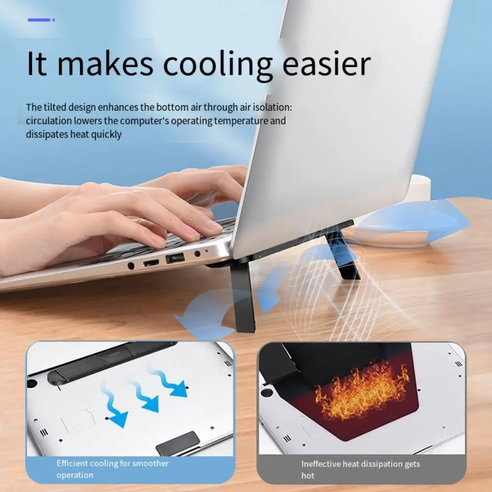 Foldable Laptop Radiator Stand Plastic Self-adhesive Keyboard Riser Lightweight Desktop Raise Computer Cooling Stand Office