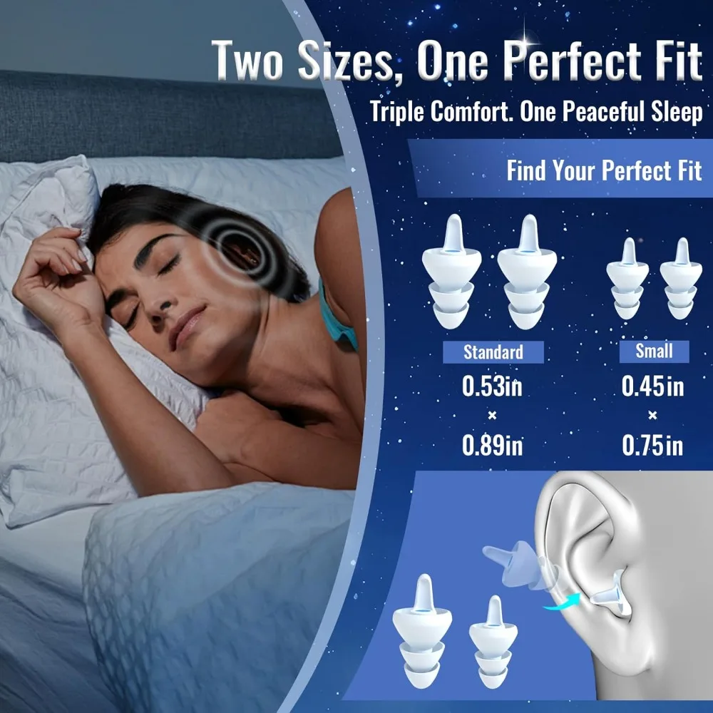 Sleeping  3D Noise Reduction Professional Protective Soft Reusable Earplugs For Sleeping Concentrate attention