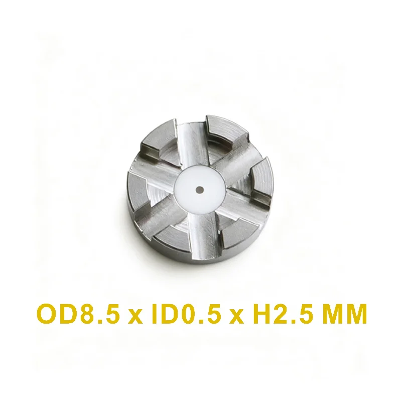 Threading nozzles D=0.5/0.8/1.8mm (OD8.5xID0.5/0.8/1.8xH2.5mm) for Charmilles Wire-cut EDM-Good Stability & Wear-resistant Parts