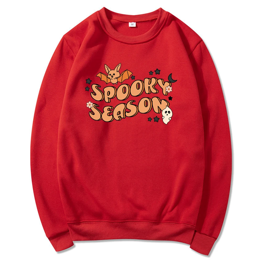 2025 Sudadera de temporada espeluznante Temporada espeluznante Sudadera con capucha de Halloween Jersey gráfico de fantasma Vibes espeluznantes Sudaderas de cuello redondo de Halloween