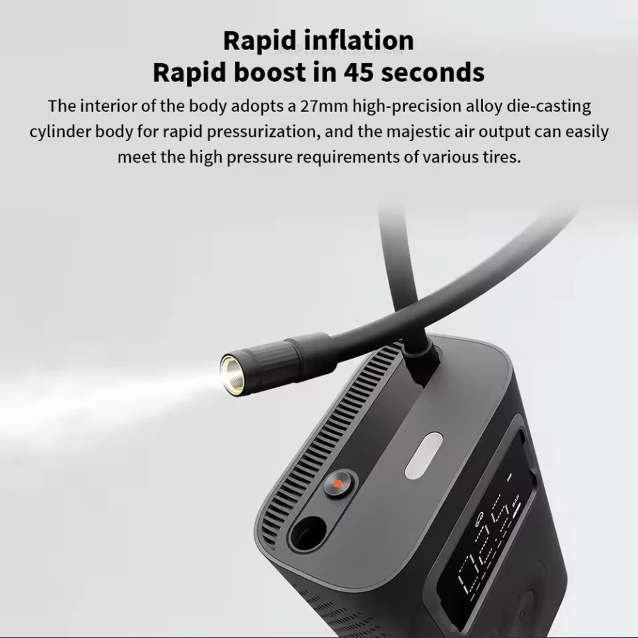 Xiaomi Mijia ضاغط الهواء المحمول 2 Pro منفاخ الإطارات الرقمي مضخة هواء كهربائية مع مصباح LED للدراجات النارية والسيارات