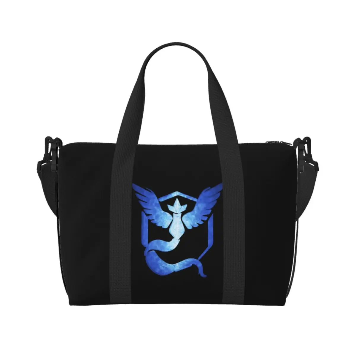 Sacola de praia personalizada Articuno Moltres Zapdos para mulheres, pássaros lendários, compartimento grande, academia, praia, bolsas de viagem