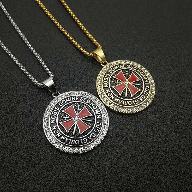 knights templar necklace  Men's Necklace Knights Templar Pendant Simple Jewelry Gift for Me
