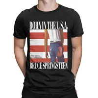 Men  Novelty 100% Cotton Classic Clothing Bruce Springsteens The  Rock Music Apparel T-shirt Printed T-anime