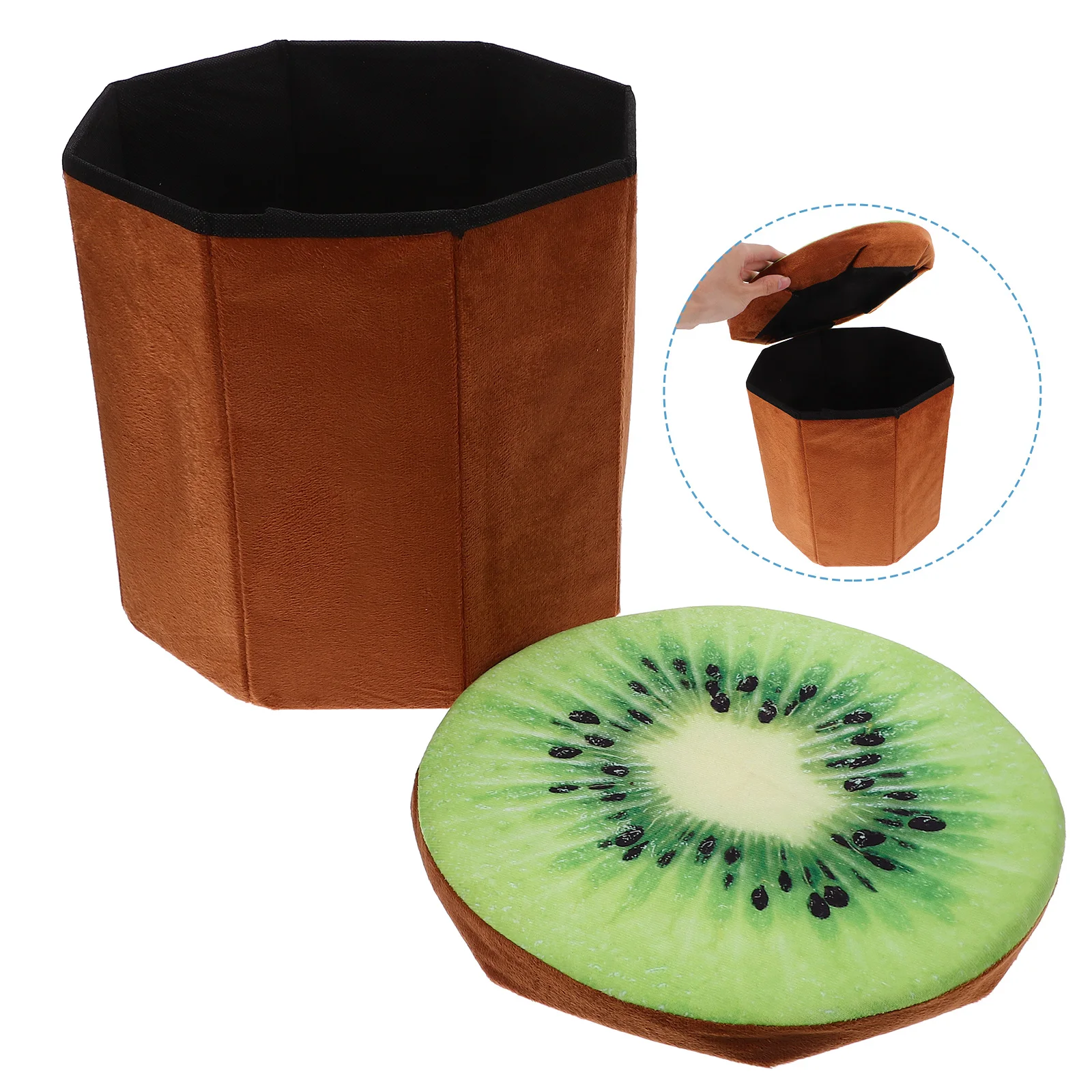 

Storage Fruit Velvet Box Fruits Orange Folding Stool Rectangle Footstools with Office