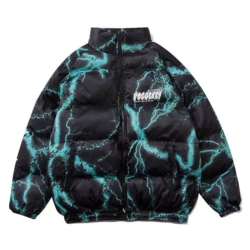 Chaquetas de plumón con estampado de flores de anacardo para hombre, Parkas informales de alta calidad, ropa de doble cara de Hip Hop, abrigos de invierno, 2023