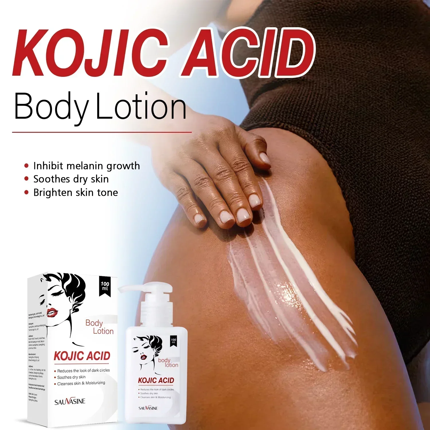 

Kojic Acid Whitening Body Lotion Skin Whitening Cream Acne Dark Spots Remover Moisturizing Lightening SkinCare Products BodyCare