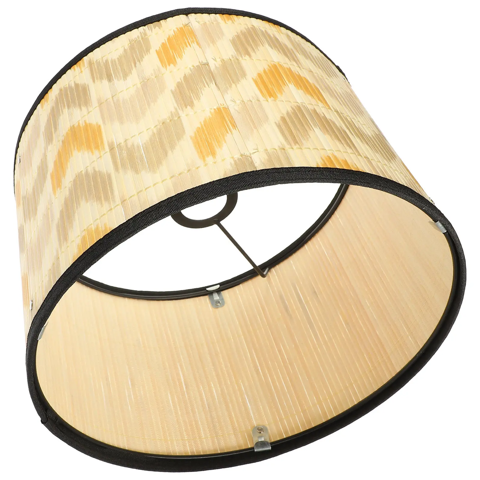 Bamboo Lamp Shade Bohemian Style Handcrafted Wood Grain Pattern Light Diffuser for Chandelier Wall Lamp Home Decor Gift