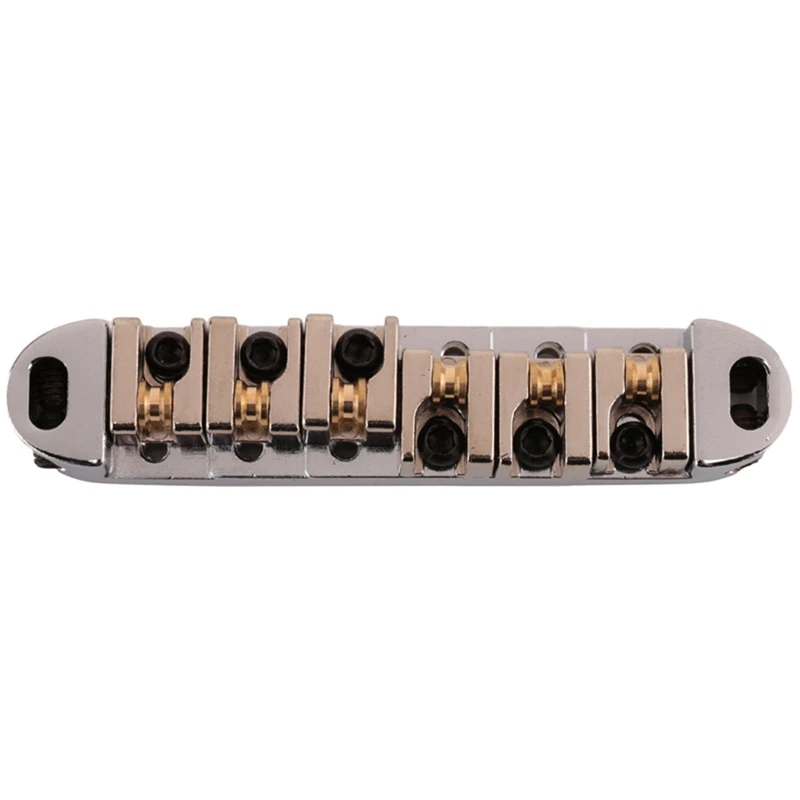 【MONDAY】2X Roller Saddle Bridge with Posts and Spanner for Electric Guitar Silver