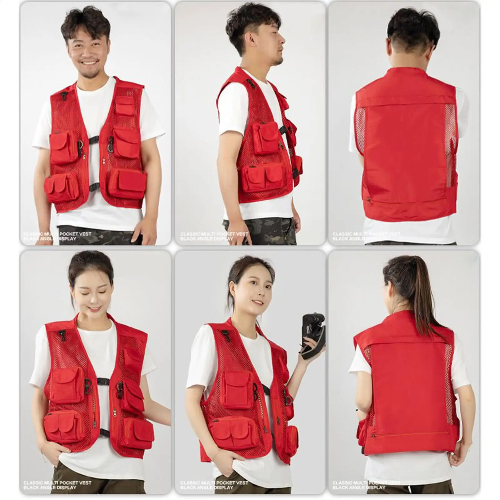 

Mesh Vest For Men Men's Casual Mesh Vest With Multi Pockets Casual Flexible Fit Photography Waistcoat For Teens Women Youth