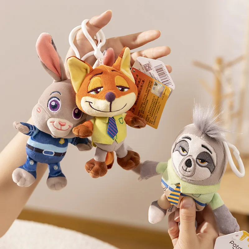 Miniso Disney Zootopia Doll Cute Plush Toy Judy Nick Small Pendant Doll Gift Keychain Women's Bag Pendant Children's Gift