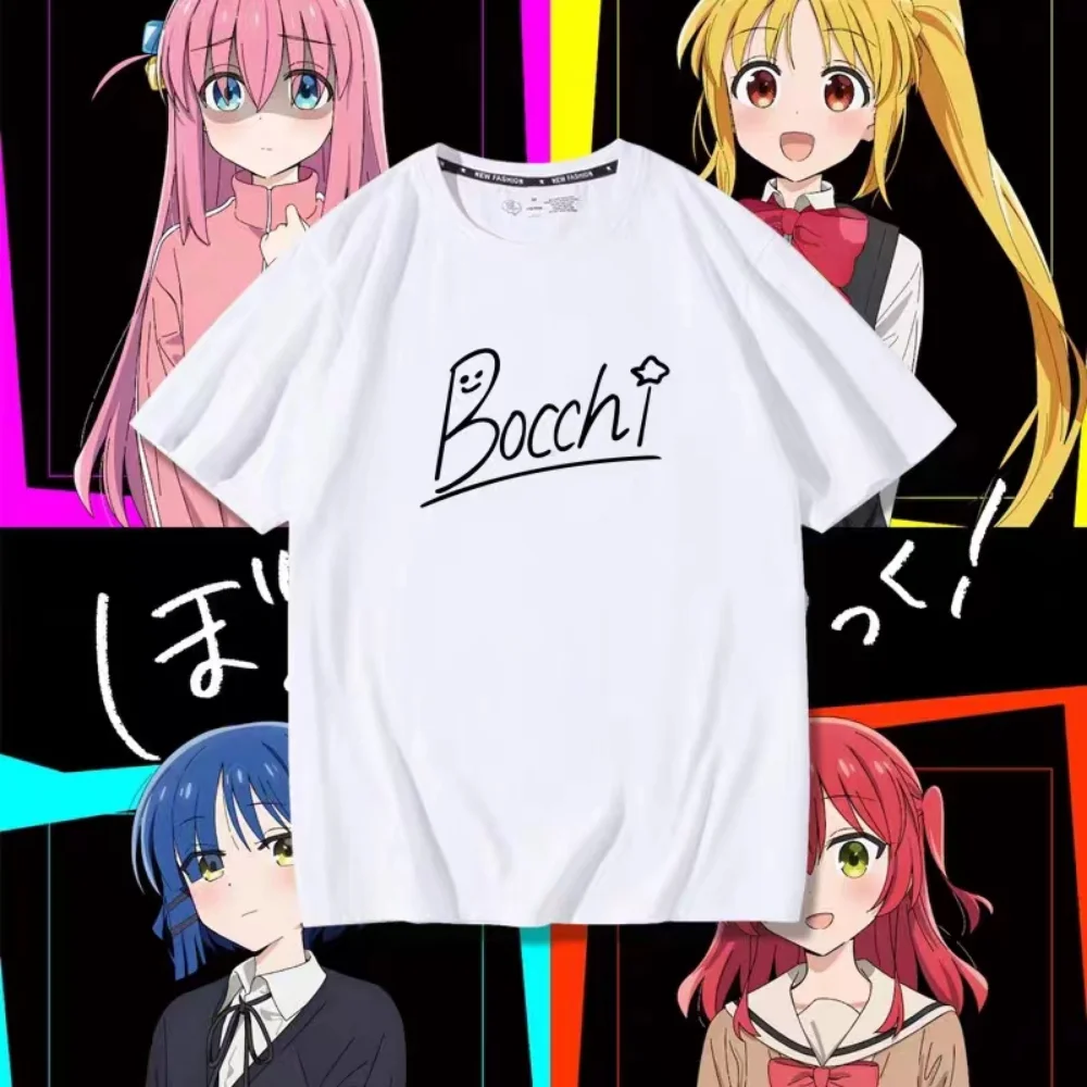 Gotoh Hitori Anime T-shirts Bocchi The Rock Manga Graphic Women Cute Top Men Short Sleeve Tee Summer