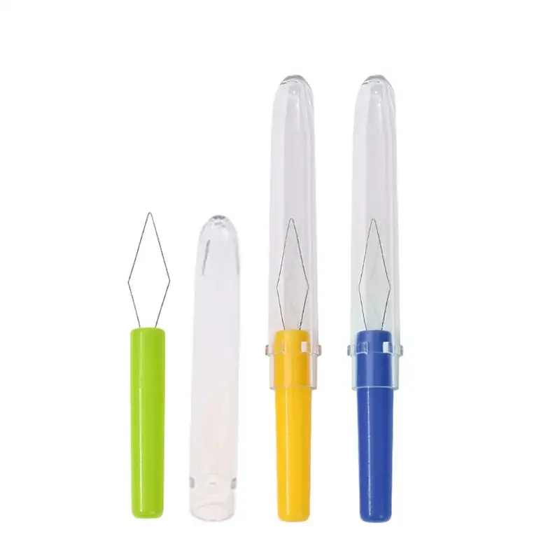 3PCS Needle Threader with Cover Automatic Small Threader Tool Plastic Needle Changer Portable Sewing handmade Accessories