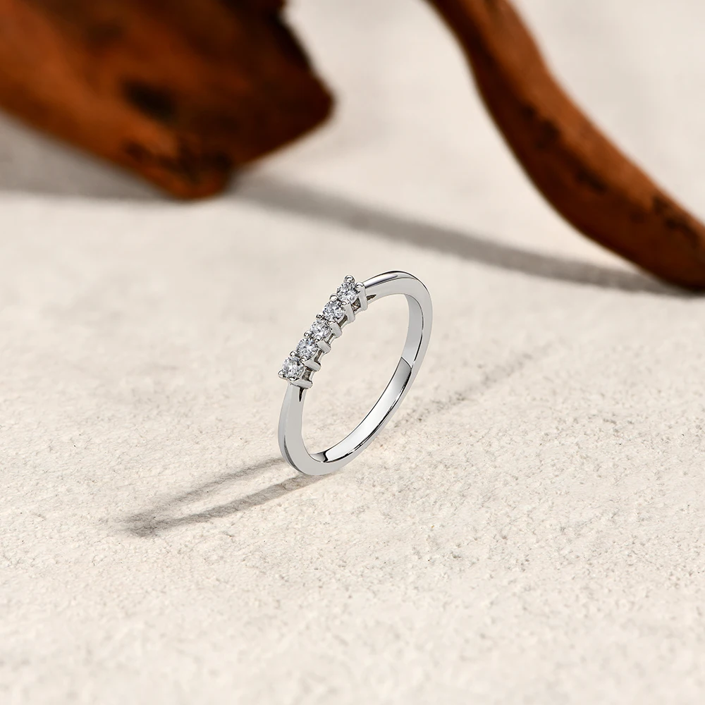 ATTAGEMS 2mm Round Cut lab Diamond Ring Pure 10k 14K 18K Gold for Women Girl Anniversary Gift Simple Versatile Ring Fine Jewelry