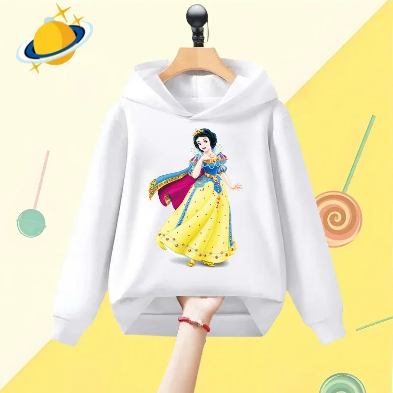 White Snow Princess Kids Hoodie Anime print Disney Kids Fall/Winter Cute blazer Kawaii girls hoodie casual knitwear