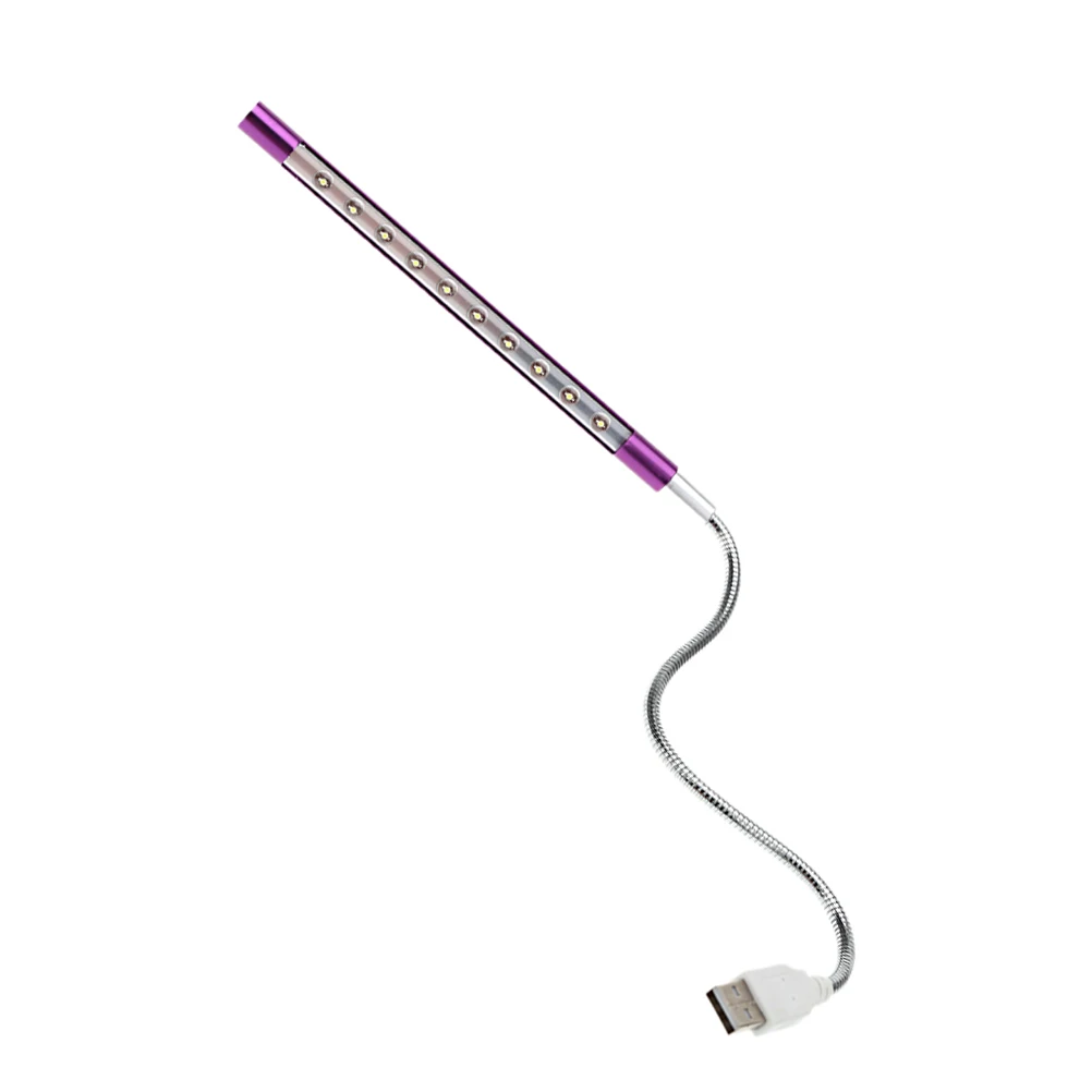 10 LED Flexible Gooseneck Reading Lamp Portable Usb Powered Led Desk Light Wand Eye Protection Small Book Light