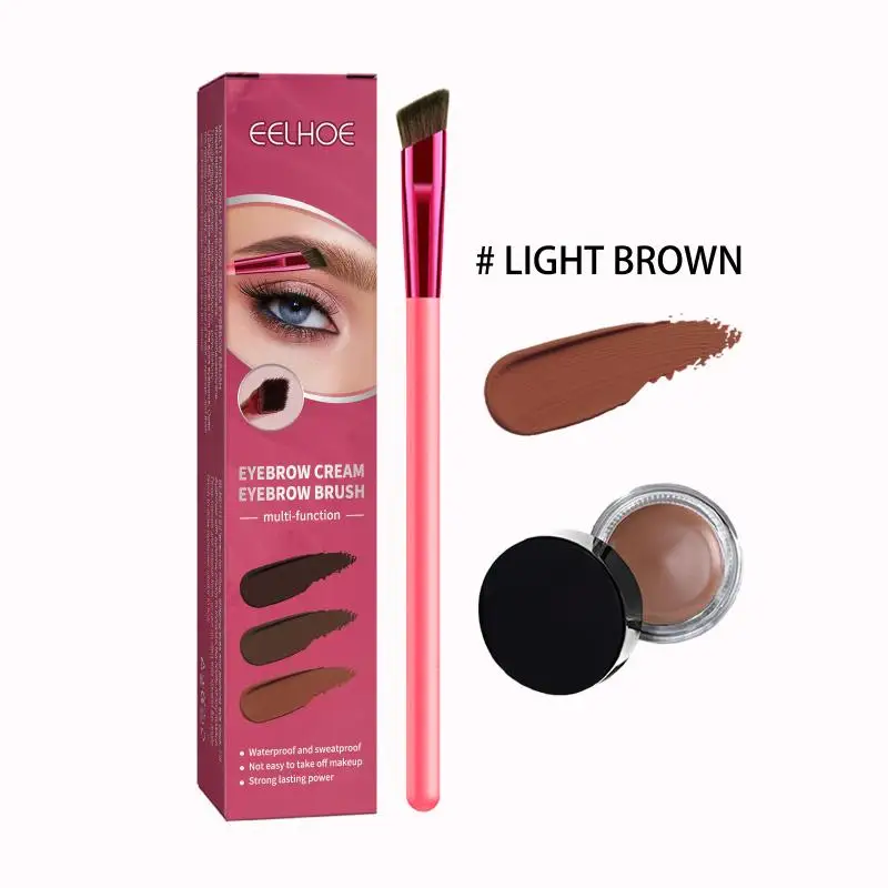 Waterproof Eyebrow Pomade And Brush Kit 4D Multifunction Eyebrow Brush Realistic Eyebrow Brush Square Eyebrow Makeup Brush