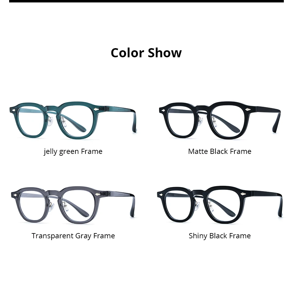 NIANZHEN Acetat-Brillengestell für Herren, Neue Quadratische Markendesign-Brille für Damen, Retro Vintage Brillen, Johnny Depp Brillen 5507 – Detail 3