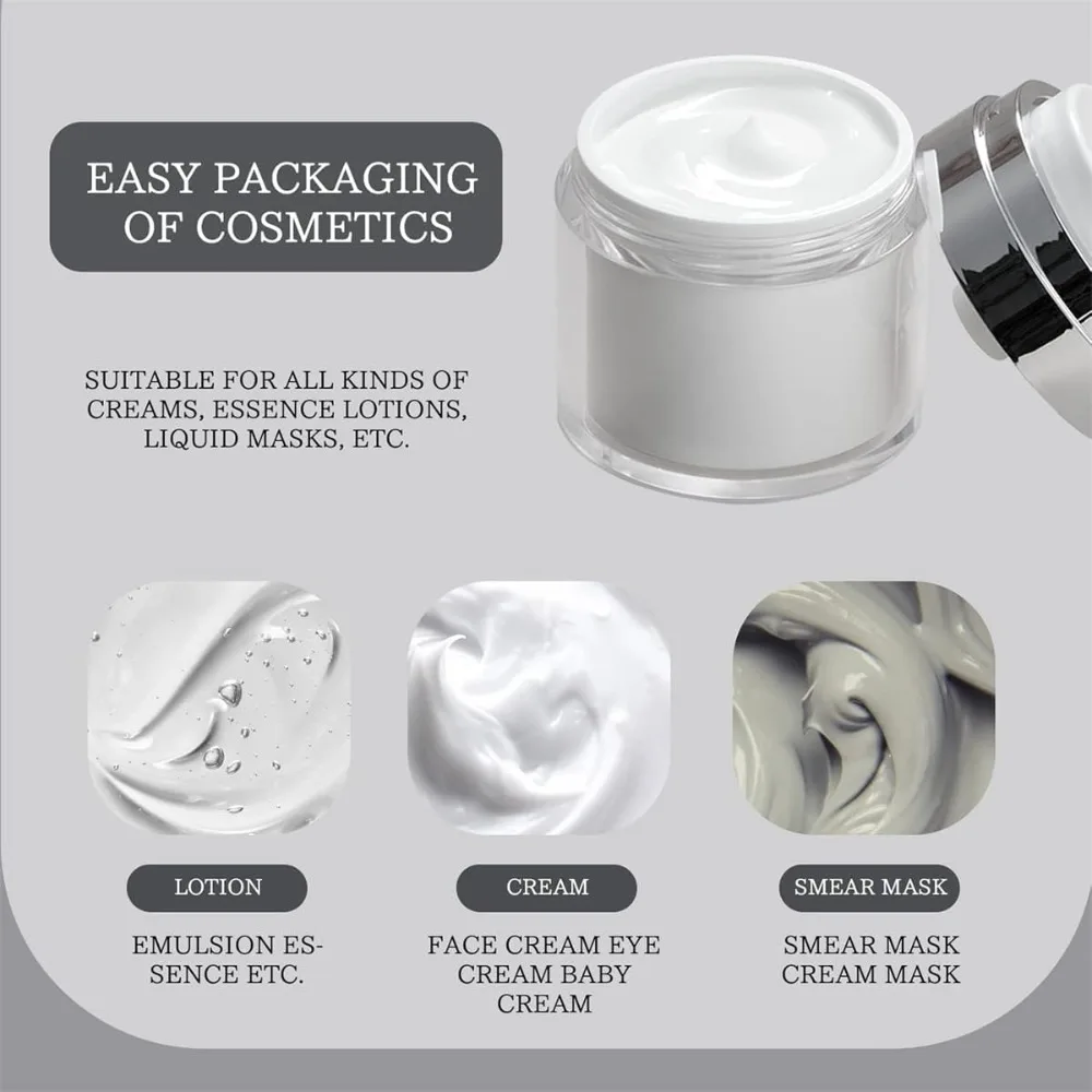 15/30/50ml Empty Airless Pump Jar Refillable Acrylic Cream Vacuum Bottle with Spoon Portable Container of Makeup Lotion Cosmetic view 4