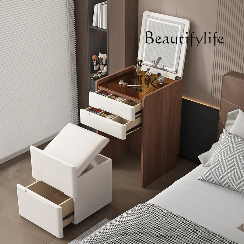 

RR Simple Small Vanity Table Dest European Brown Solid Wood Makeup Vanity Desk White Small Modern Coiffeuse De Chambre Furniture