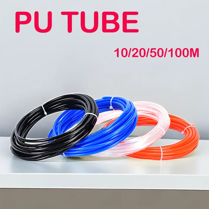 10M/20M/50M/100 Meters Pneumatic Hose Pu Pipe 4mm 6mm 8mm 10mm 12mm Pipe Line Hose Polyurethane Tubing for Compressor