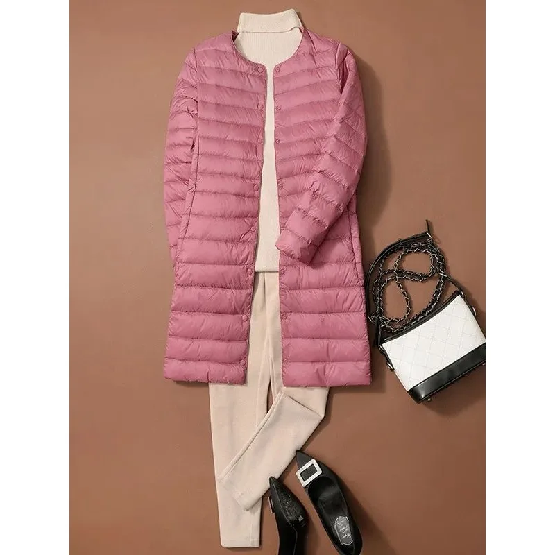 Frauen Solide Puffer Neue Herbst Winter Oansatz Weibliche Dünne Ente Unten Jacken Tragbare Frauen Winddicht Puffer Parkas