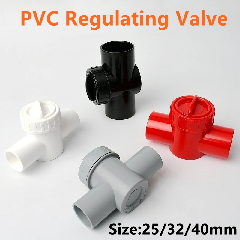 1PC I.D 25/32/40mm PVC Regulating Valve Garden Irrigation Control Of Sluice Valve Aquarium Fish Tank Throttle Valve Accessories