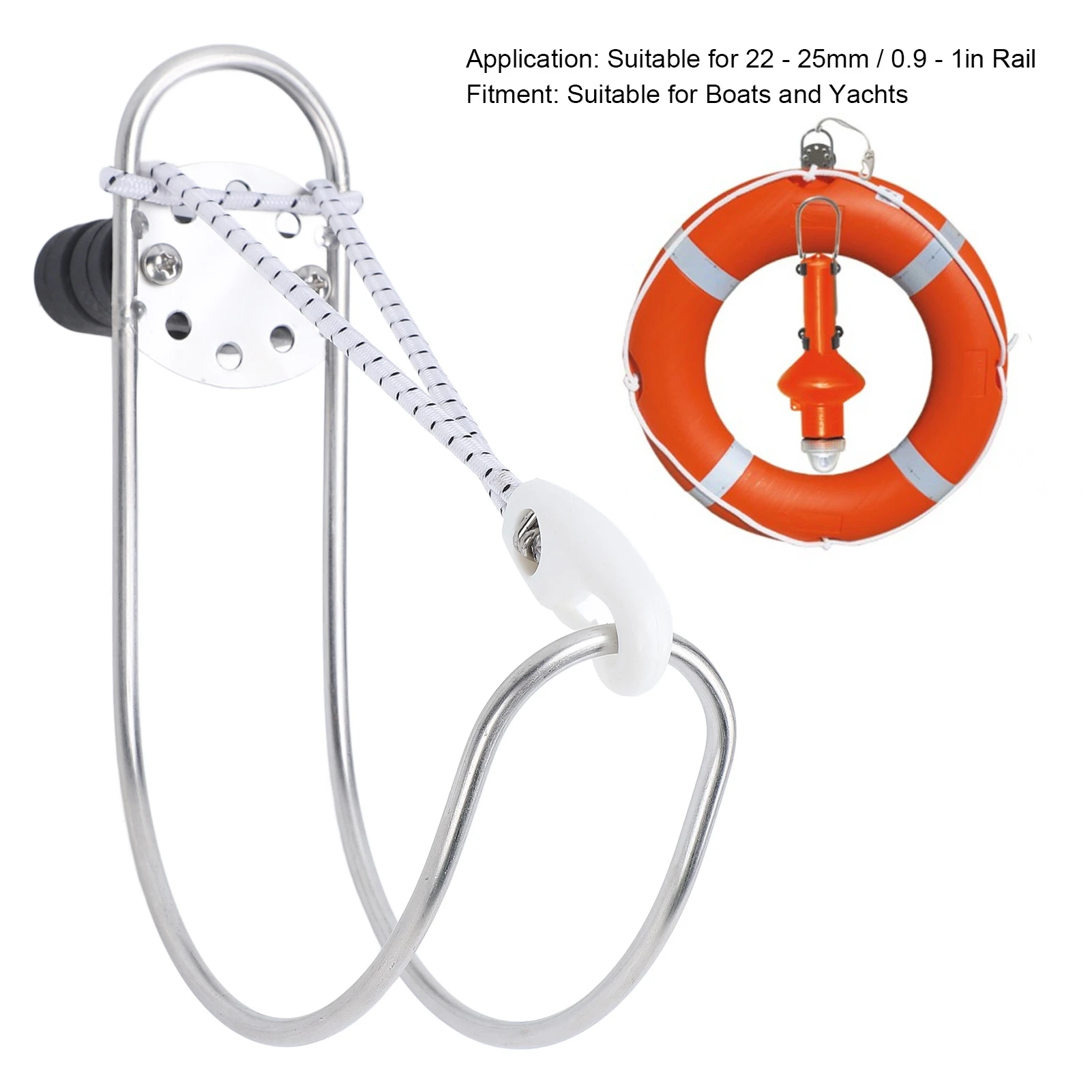 Marine Horseshoe Life Buoy Bracket Life Buoy  Holder Bracket Rust Proof Sturdy Stainless Steel Polished Compact for Boat