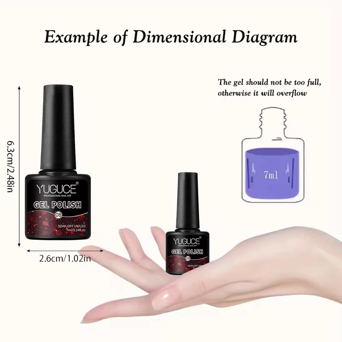 Yuguce 6-teiliges funkelndes Glitzer-Nagelgel-Set, satte Textur, formaldehydfrei, UV/LED-Härtung, rosa/rote Serie, perfektes Weihnachtsgeschenkbox-Set für Mädchen, Neujahrs-Nagelkunst