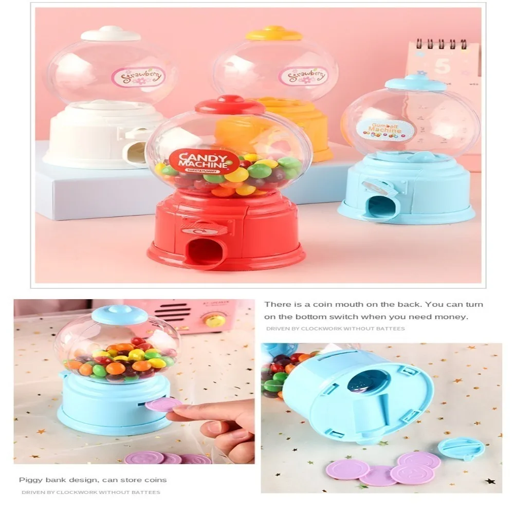 1Pcs Mini Candy Machine Dispenser Kid Pretend Play Vending Machine Coin Money Saving Box Piggy Bank for Birthday Gift kids Favor