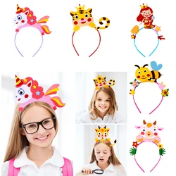 Cute Tiara Headband DIY Toy Animal Cartoon Creative Art HandiCraft Party Performance Decor Kindergarten Kids Educational Toys